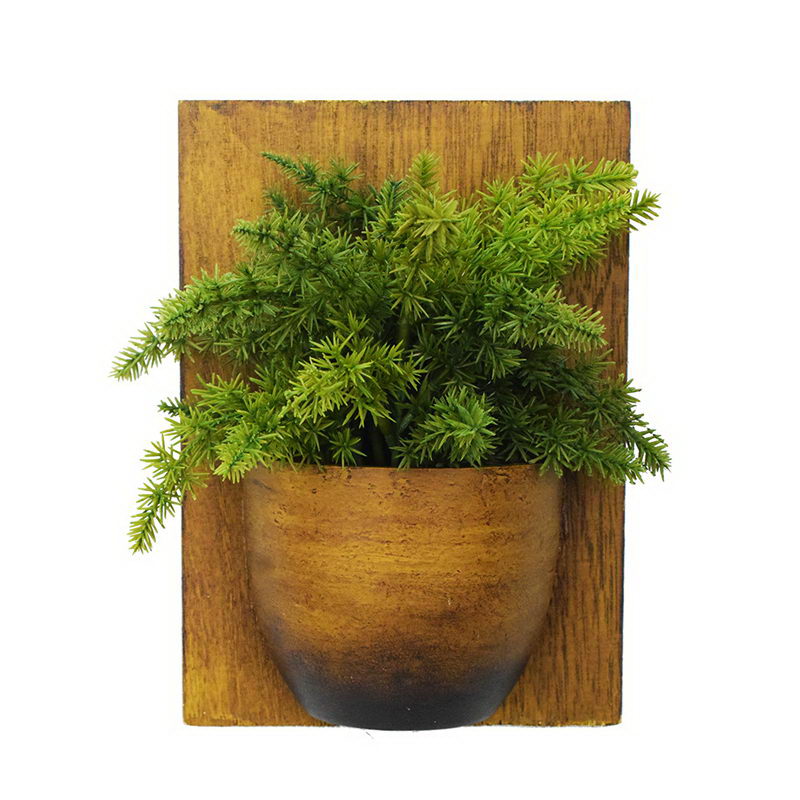 Greenery in Wall Decor Paper Mache Pot