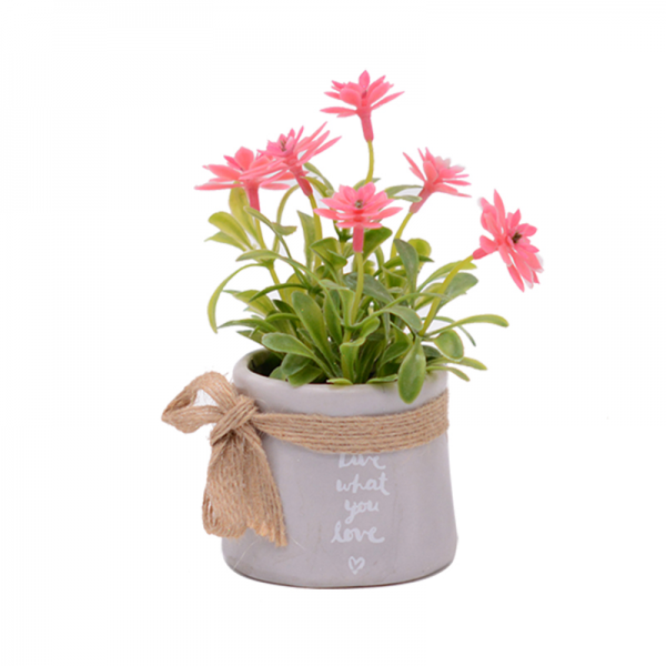 Chrysanthemum Pink Ceramic Pot